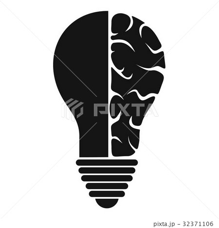 Brain lamp icon simple Brain lamp icon simple 32371106