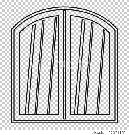 White window arched frame icon outline - Stock Illustration [32371161 ...