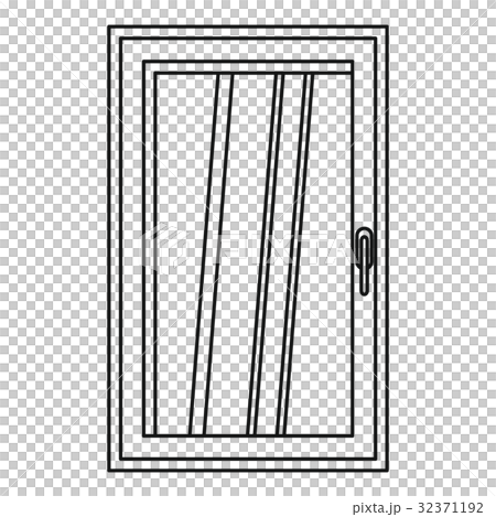 Closed white window icon outline - Stock Illustration [32371192] - PIXTA