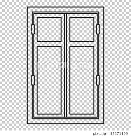 Wooden window icon outline 32371199