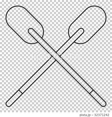 Two wooden crossed oars icon outline 32371242