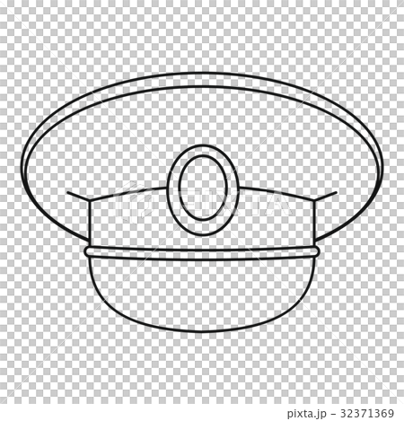 White nautical hat icon outline 32371369