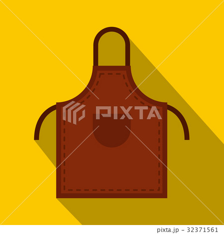 Brown welding apron icon, flat style Brown welding apron icon, flat style 32371561