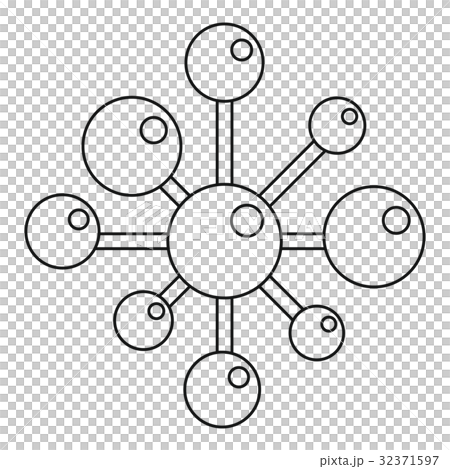 Chemical and physical molecules icon outline 32371597