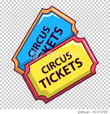 Circus tickets icon, cartoon style 32371709