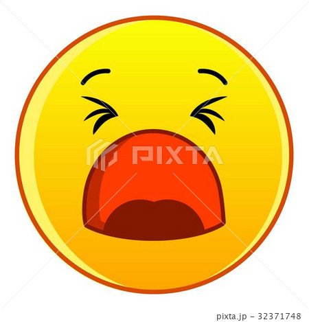 Yawning yellow emoticon icon, cartoon style Yawning yellow emoticon icon, cartoon style 32371748