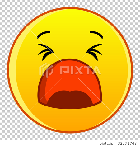 Yawning yellow emoticon icon, cartoon style Yawning yellow emoticon icon, cartoon style 32371748