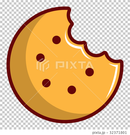 Bitten round cookie icon, cartoon style 32371801