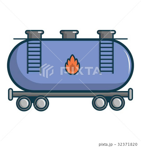 Gasoline railroad tanker icon, cartoon style Gasoline railroad tanker icon, cartoon style 32371820