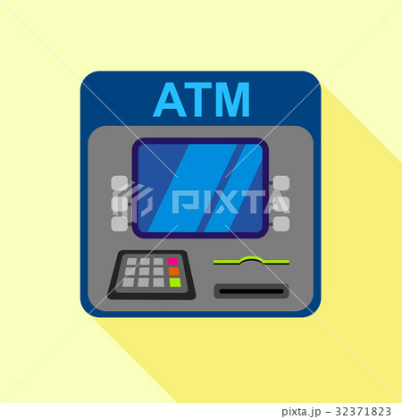ATM machine icon, flat style 32371823