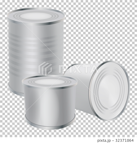 Blank tin cans mockup, realistic style 32371864