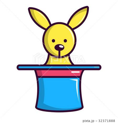 Rabbit appearing from a top magic hat icon 32371888