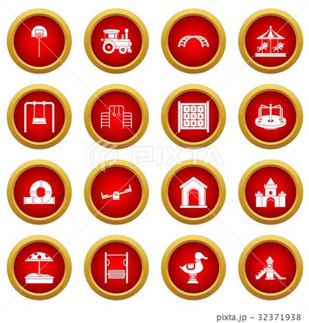 Playground icon red circle set 32371938