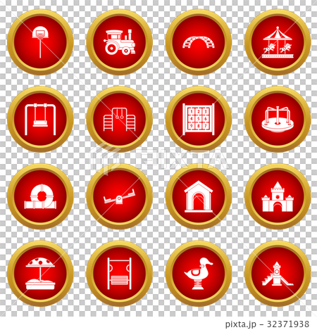 Playground icon red circle set 32371938