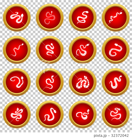 Snake icon red circle set 32372042