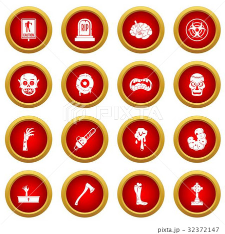 Zombie icon red circle set 32372147