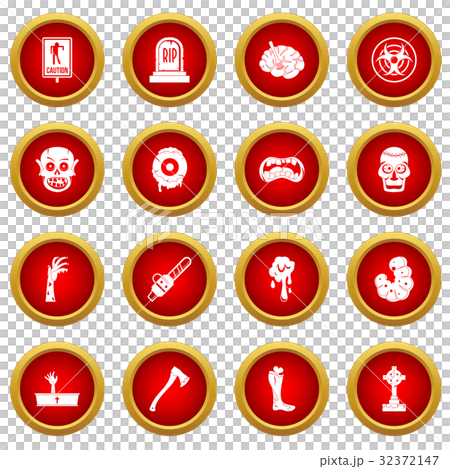 Zombie icon red circle set 32372147