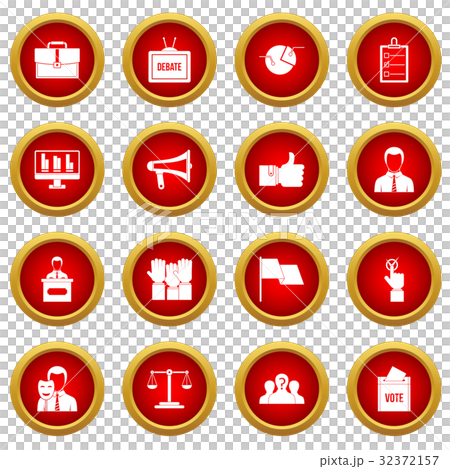 Election voting icon red circle set Election voting icon red circle set 32372157