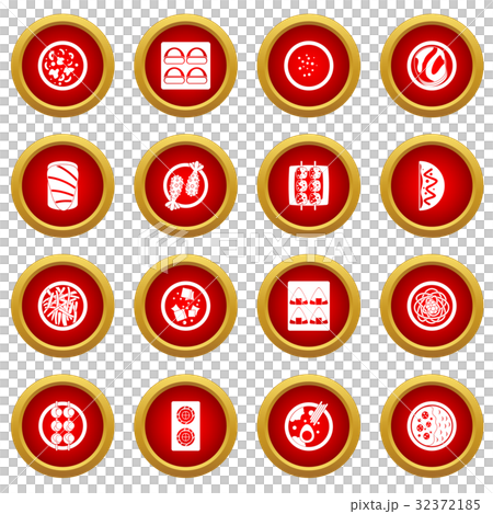 Japan food icon red circle set Japan food icon red circle set 32372185