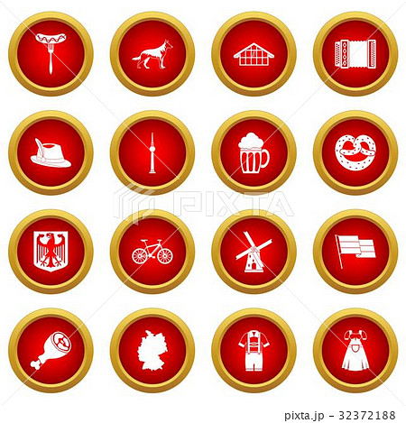 Germany icon red circle set 32372188