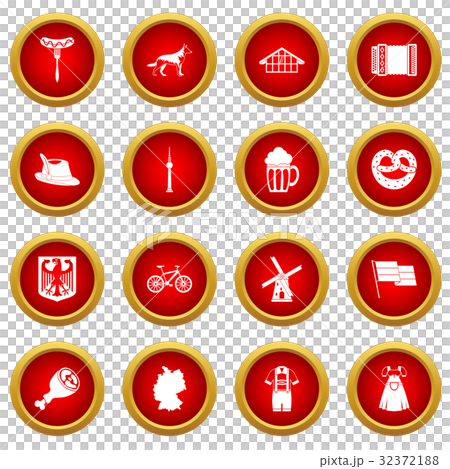 Germany icon red circle set 32372188