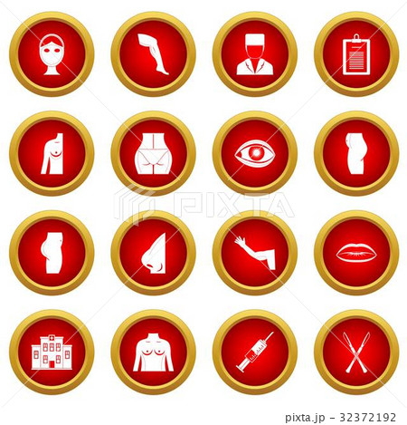 Plastic surgeon icon red circle set 32372192