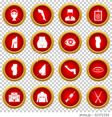 Plastic surgeon icon red circle set 32372192