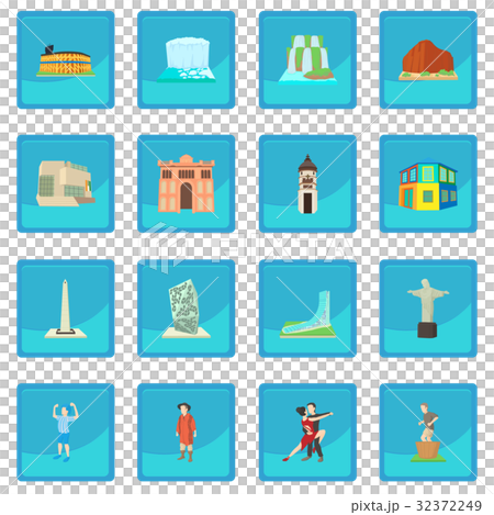 Argentina travel icon blue app 32372249