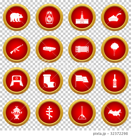 Russia icon red circle set Russia icon red circle set 32372298