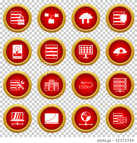 Database icon red circle set Database icon red circle set 32372339