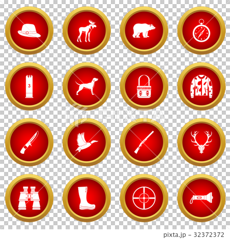 Hunting icon red circle set 32372372