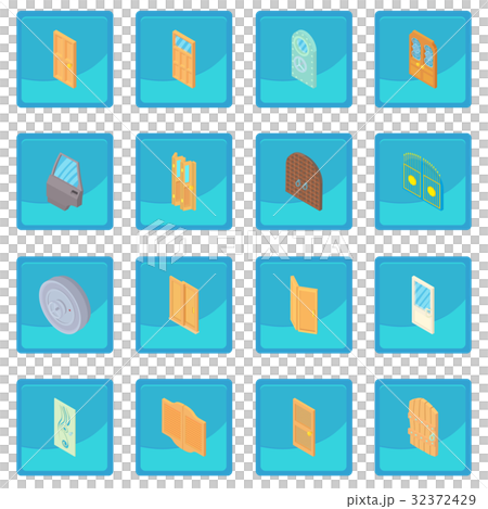 Door icon blue app 32372429