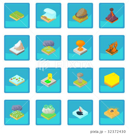 Natural disaster icon blue app 32372430