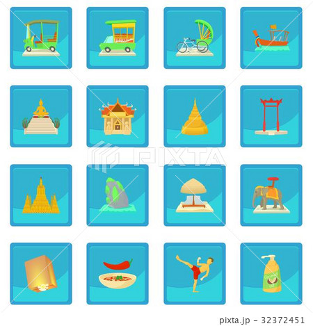 Thailand travel icon blue app 32372451