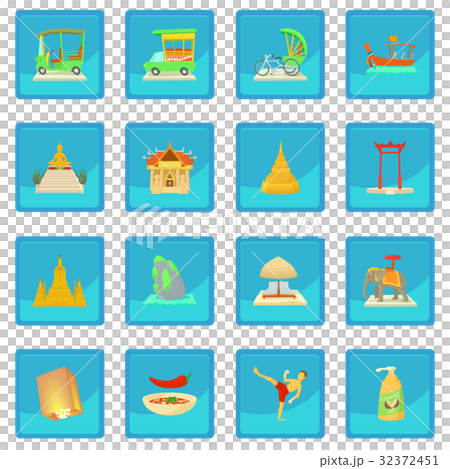 Thailand travel icon blue app 32372451
