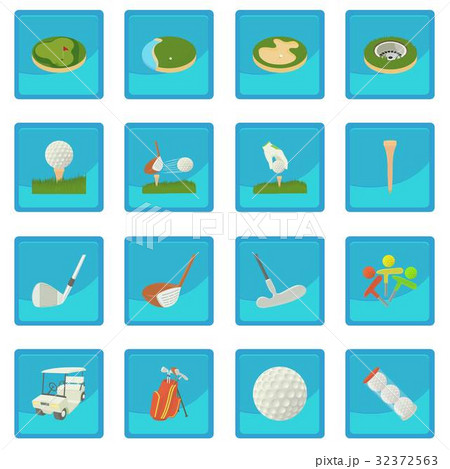Golf items icon blue app Golf items icon blue app 32372563