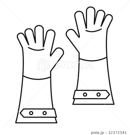 Heat resistant gloves for welding icon outline 32372581