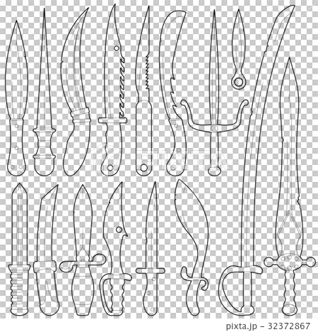 Steel arms icons set, outline style Steel arms icons set, outline style 32372867