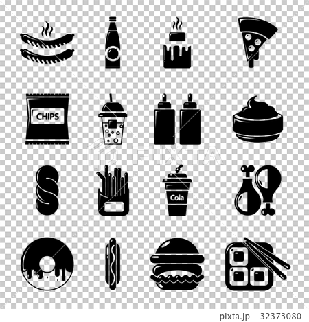 Fast food icons set, simple style - Stock Illustration [32373080] - PIXTA