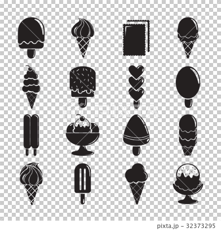 Ice cream icons set sweet, simple style 32373295