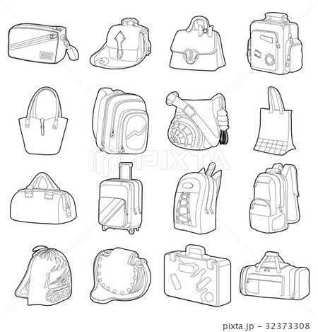 Bag types icons set, flat style 32373308
