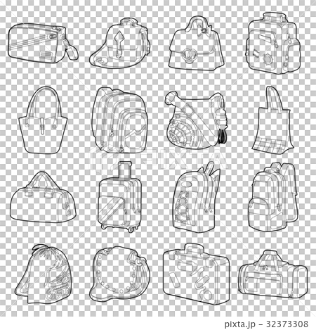 Bag types icons set, flat style Bag types icons set, flat style 32373308