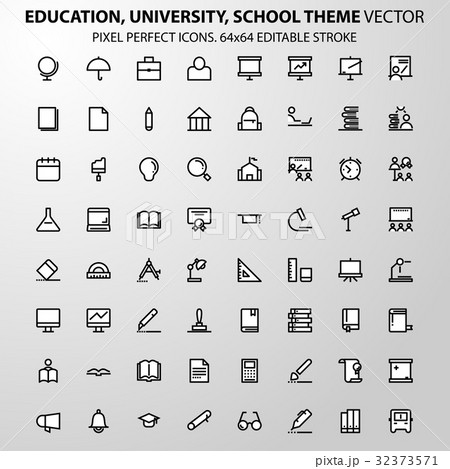 Education school University thin line vector icon. 32373571