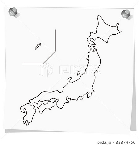 日本地図 Memo 3のイラスト素材