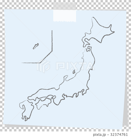 日本地図 Memo 8のイラスト素材