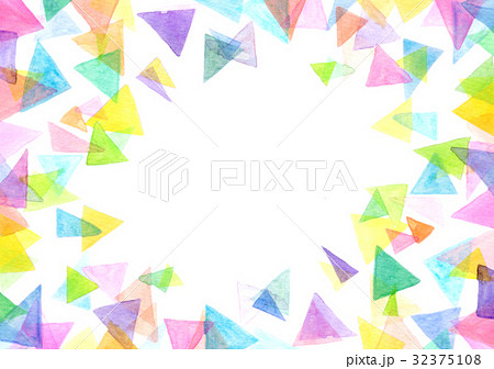 水彩テクスチャー　幾何学模様　フレーム 32375108