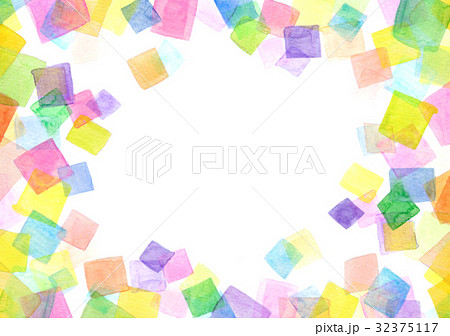 水彩テクスチャー 幾何学模様 フレームのイラスト素材 32375117 Pixta