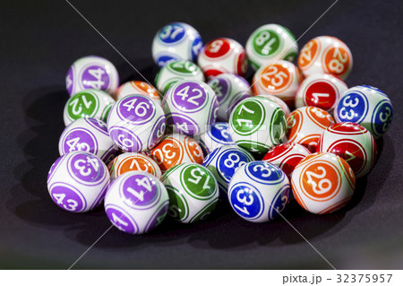 Colourful lottery balls in a sphere Colourful lottery balls in a sphere 32375957