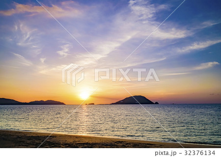 志賀島　勝馬海岸　夕景 32376134