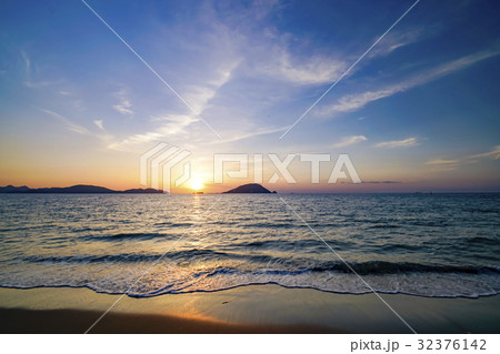 志賀島　勝馬海岸　夕景 32376142
